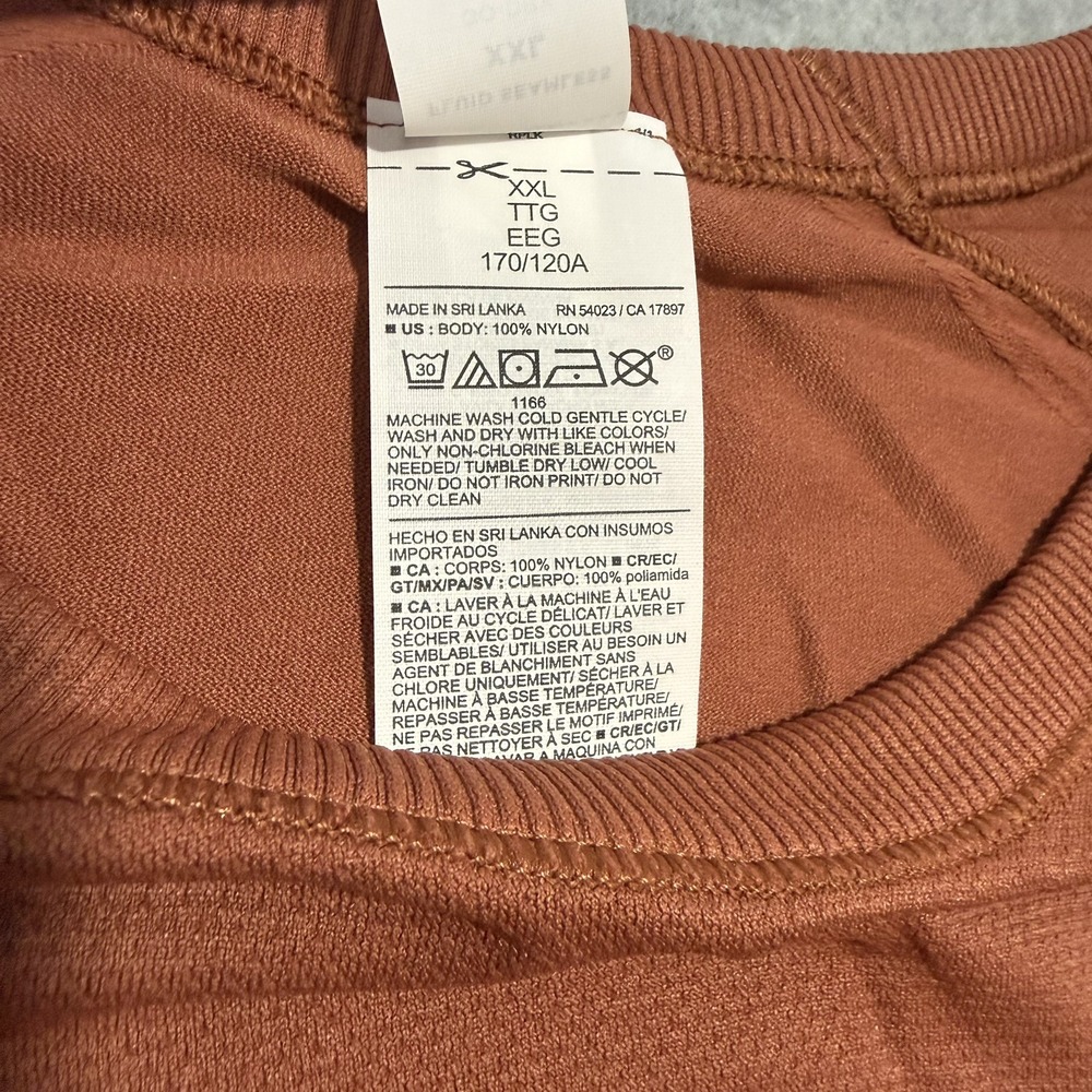 NWT Old Navy Women's Long Sleeve Shirt Top Fluid Seamless Rust Orange XXL Go-dry - Picture 8 of 8